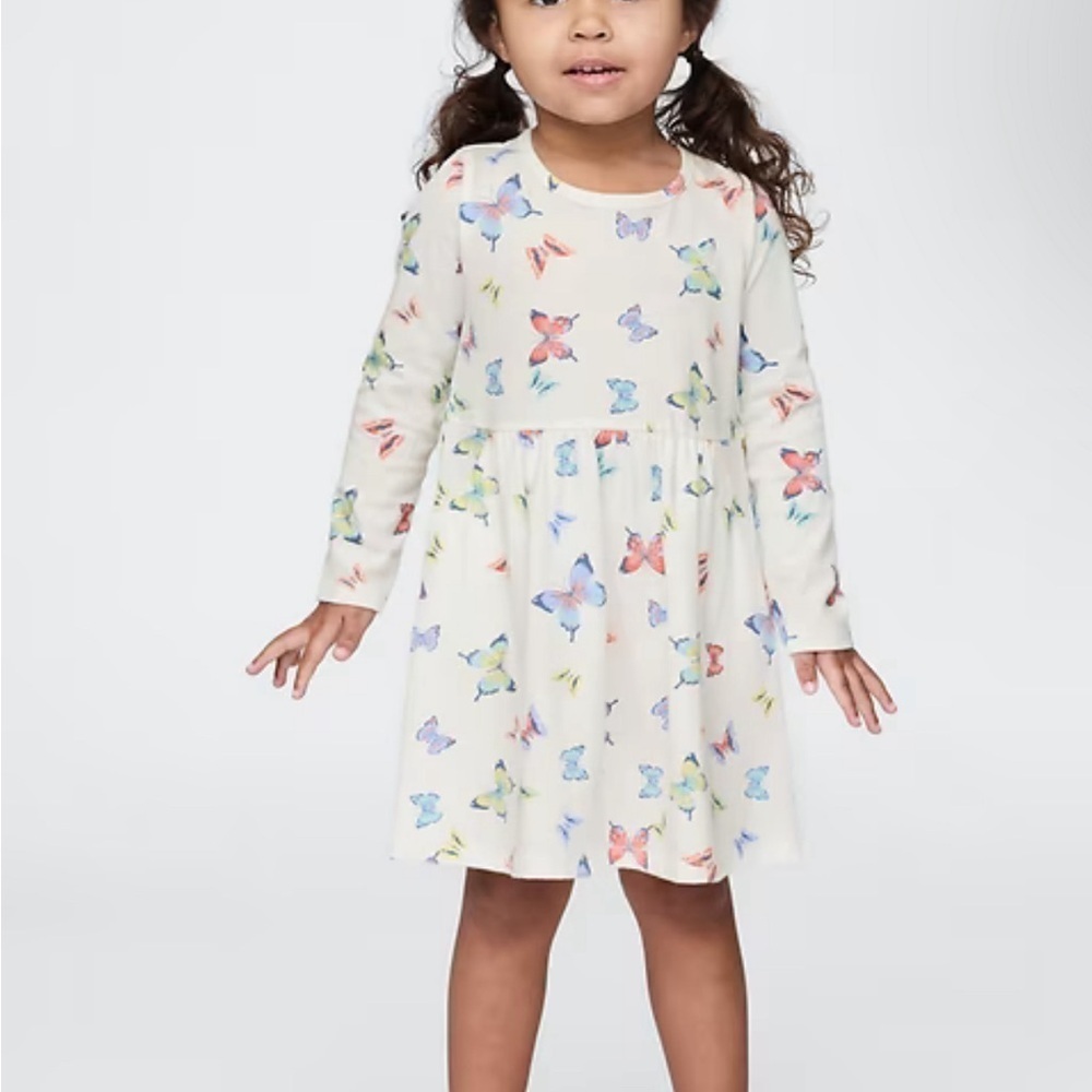 GAP Kids Dress with Colorful Butterfly Print - Cream